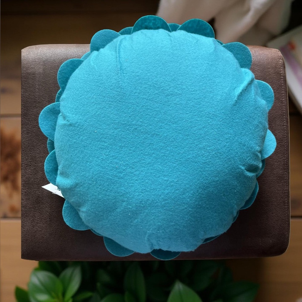 Turquoise Floral Accent Pillow Eva’s Fleur De Jardin - Picture 2 of 5